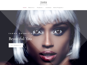Zahra Cosmetics website